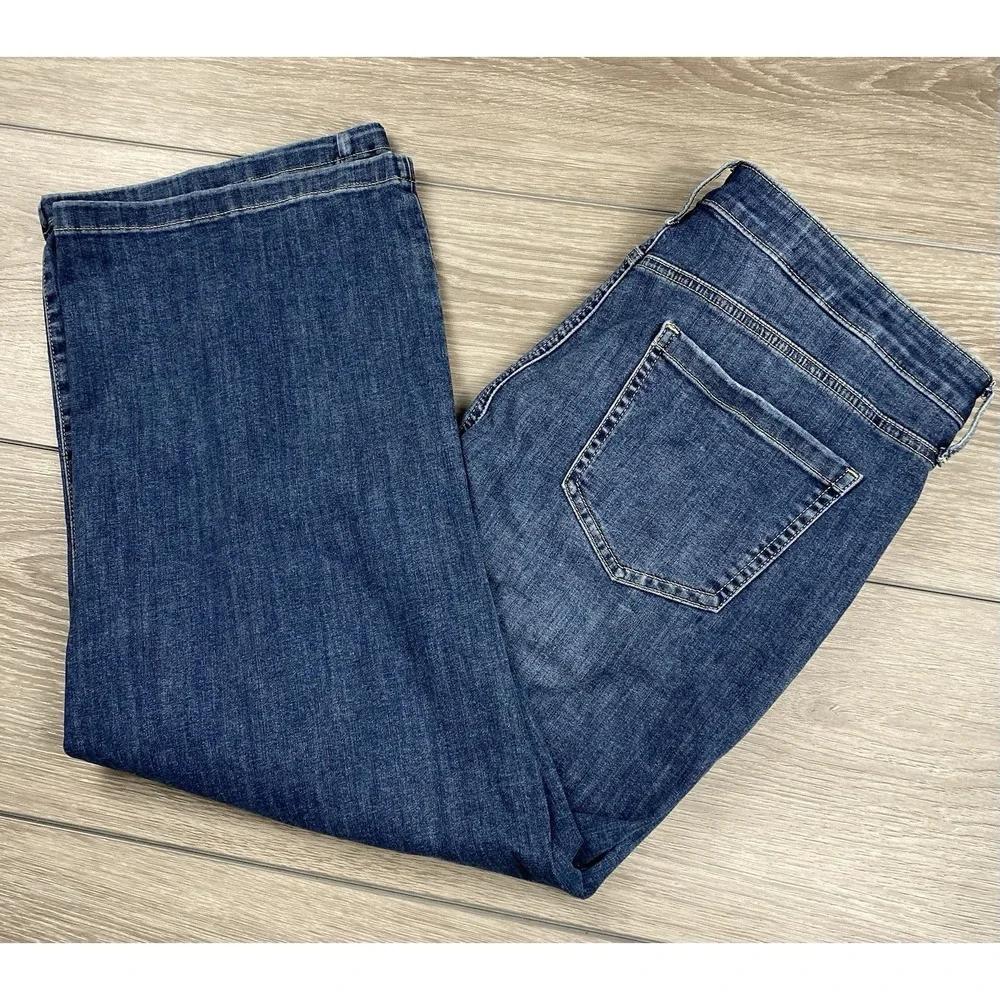 NYDJ Women's Wide Leg Cool Embrace High Rise Denim Jeans Blue Size 14 - Picture 1 of 10
